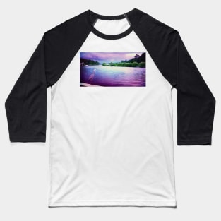 Heron at Dusk Baseball T-Shirt